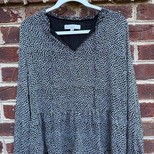 Loft Patterned Long Sleeve Blouse